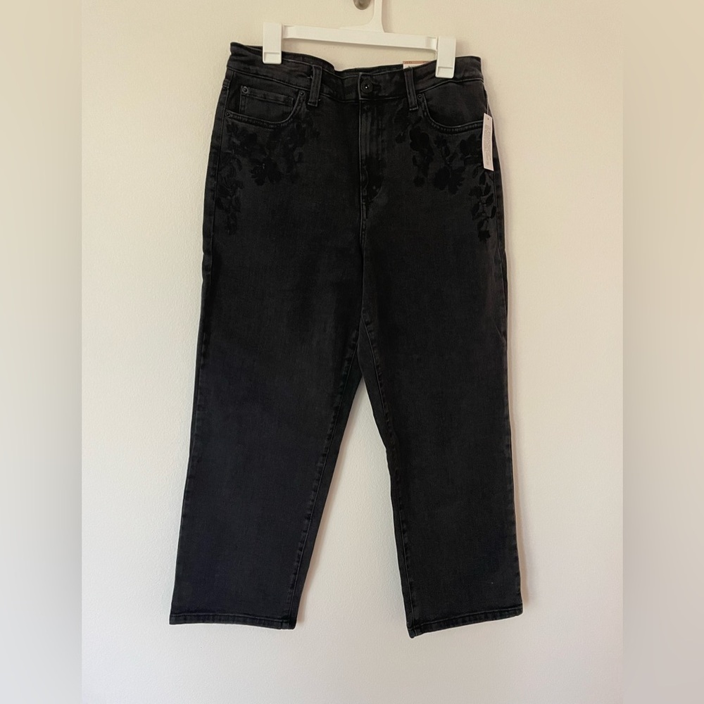 INC INTERNATIONAL CONCEPTS WOMENS EMBROIDERED POCKET STR BLACK 12